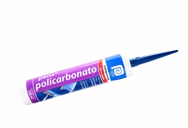 Pens silicón policarbonato - silicón neutro - sello de juntas con movimiento severo - transparente