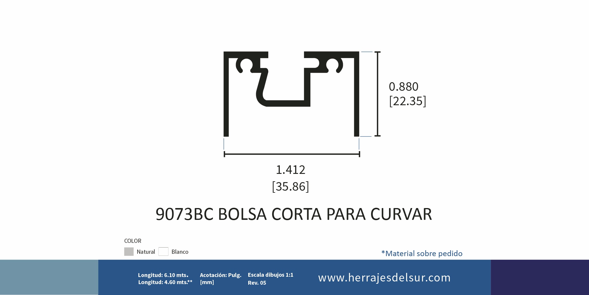 Bolsa corta para curvar