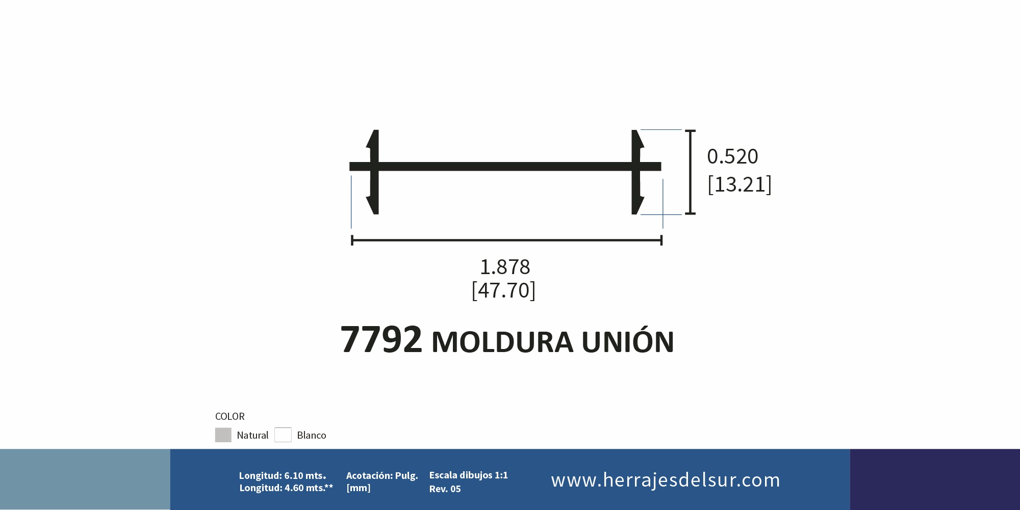 Moldura unión