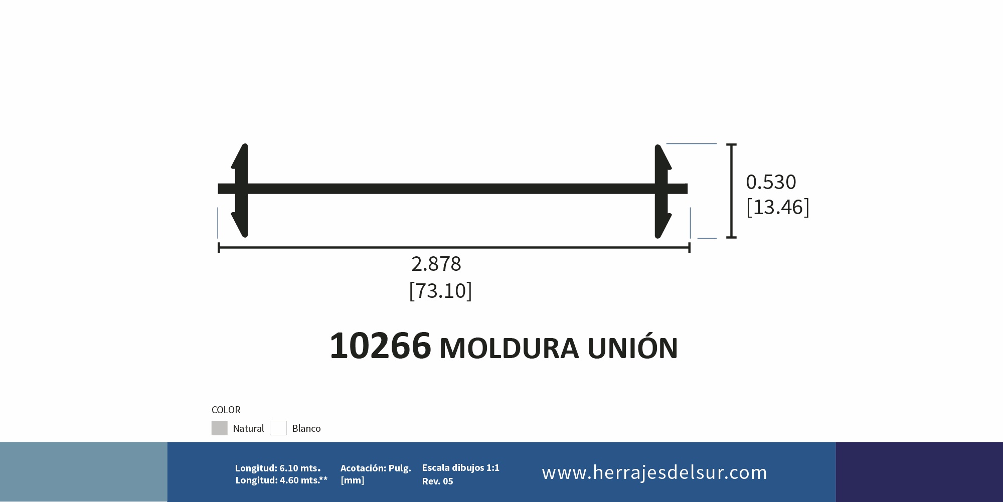 Moldura unión