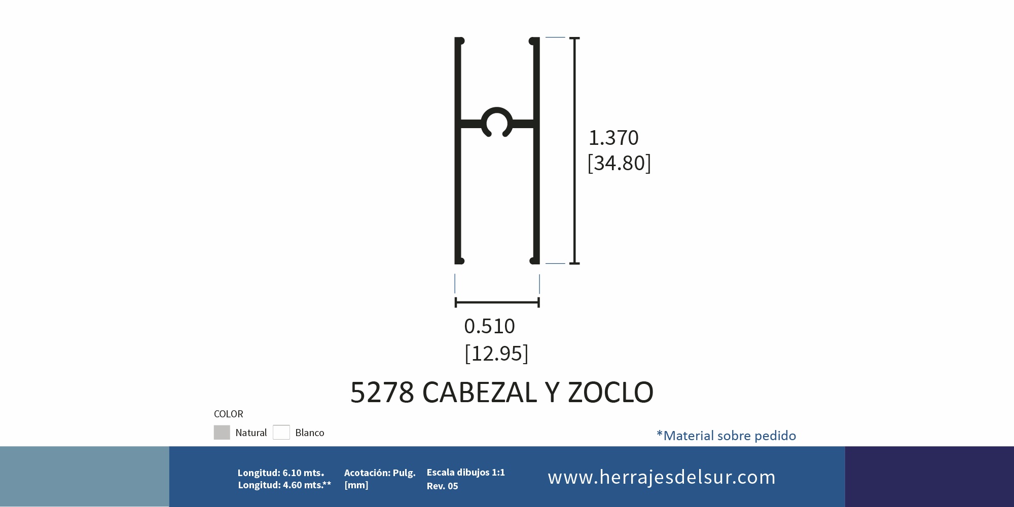 Cabezal y zoclo