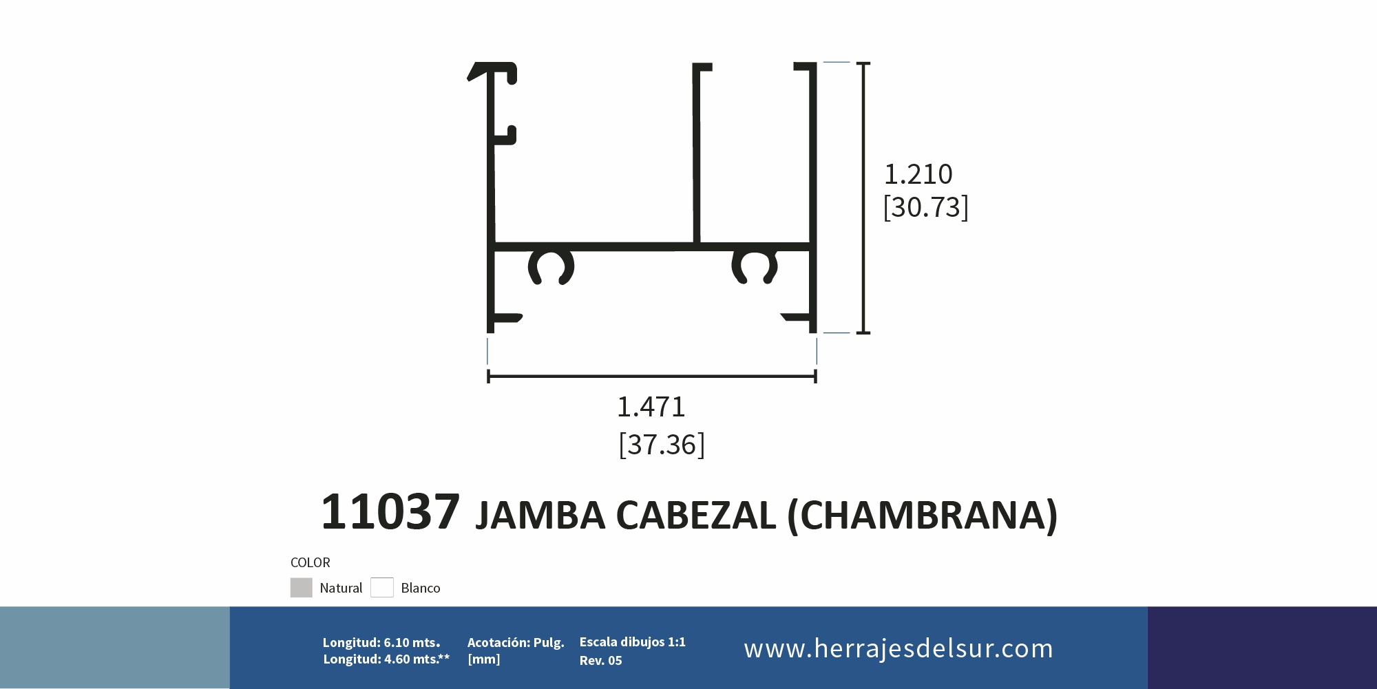 Jamba cabezal (chambrana)