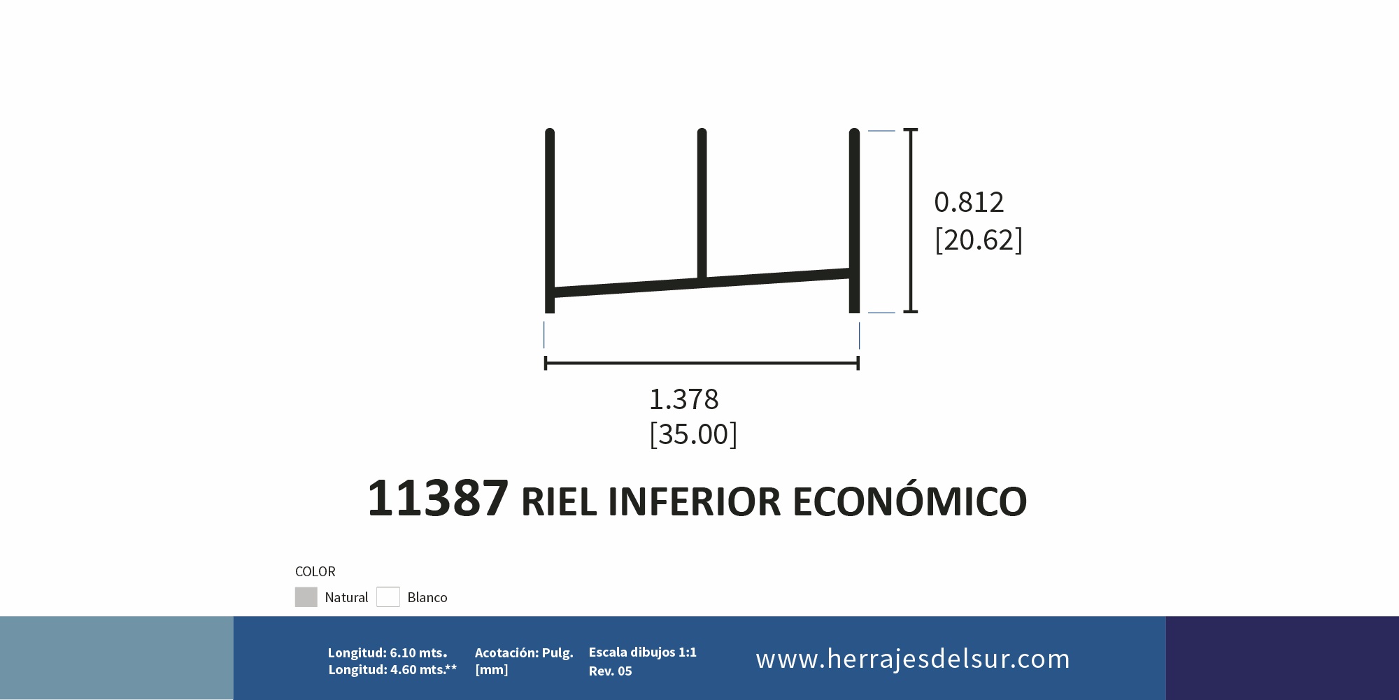 Riel inferior económico